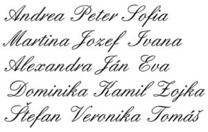 Typ písma č.5 na krstiny Elegant Script
