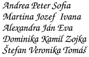 Typ písma č.9 na krstiny Florence Script
